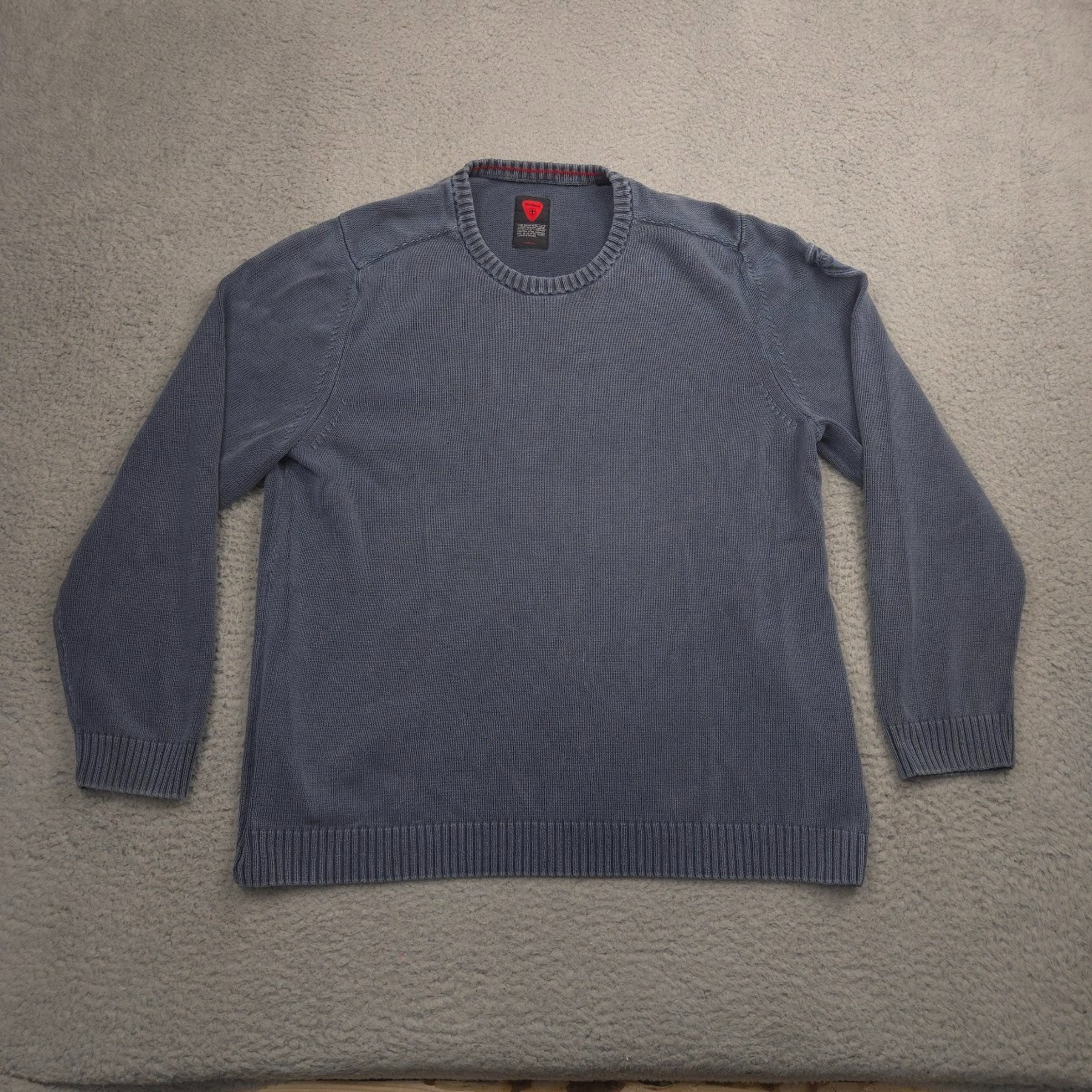 Strellson Stanford-R Men XXL Blue Cotton Knit Sweater Pullover Crewneck