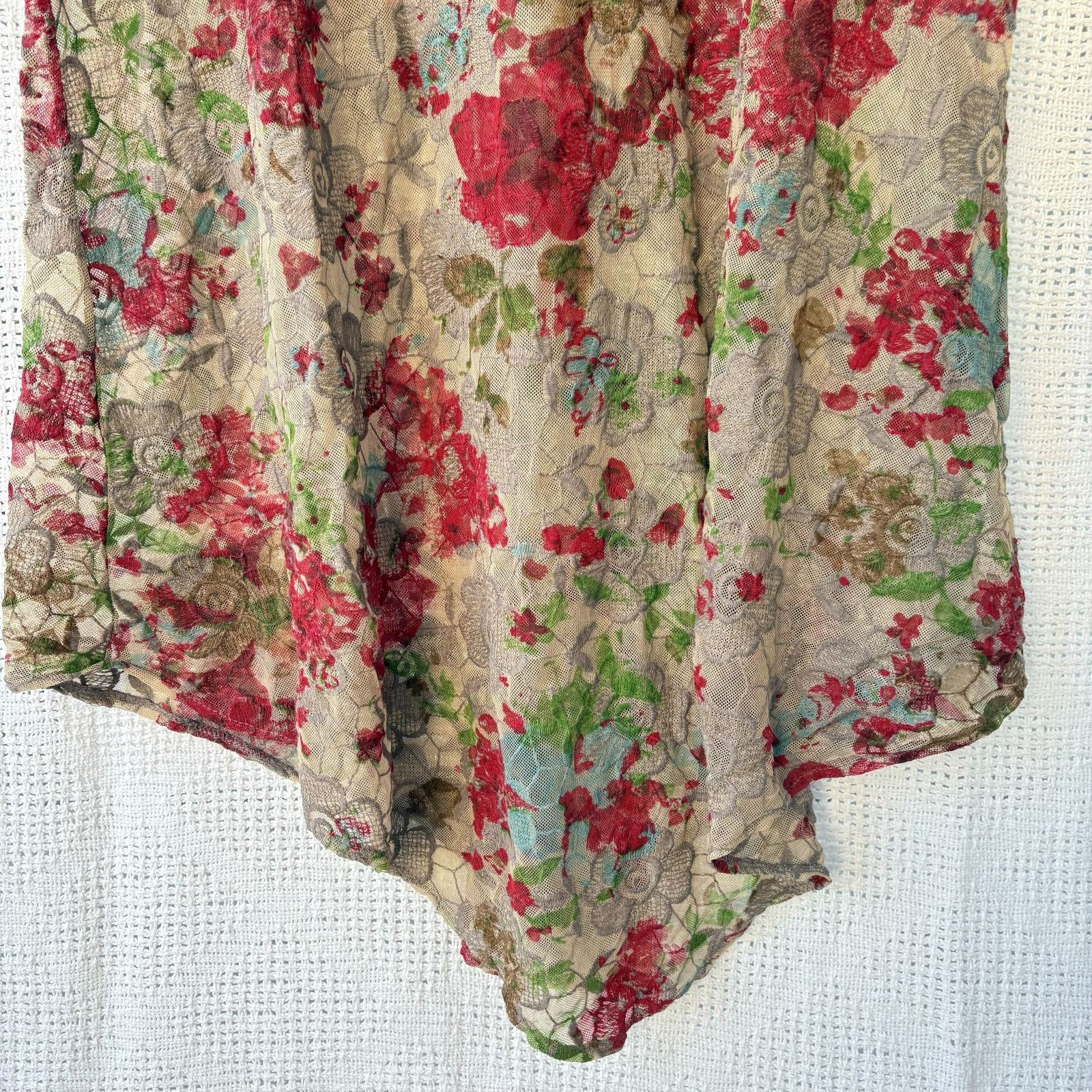 XXL – ITALY cotton LACE – semi SHEER – LAGENLOOK layering top – Fairy Whimsigoth