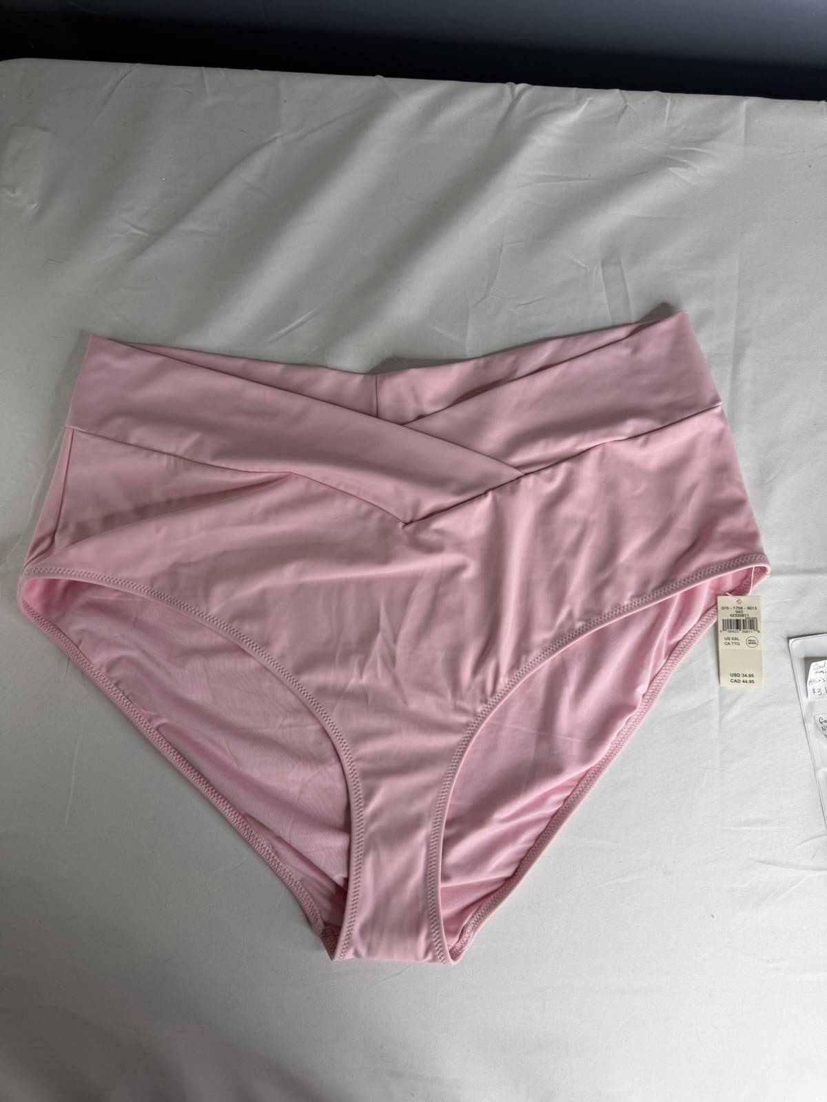 Aerie Real Good High Waisted Bikini Bottoms XXL Pink Crossover Full Coverage NWT