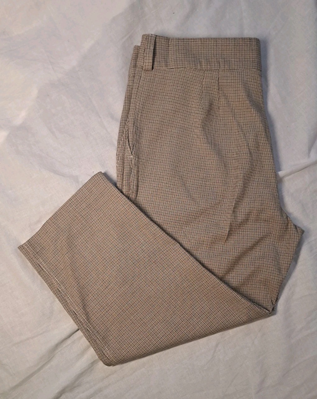M&S Retro 40s 50’s style Straight High Rise 7/8 check Women’s Trousers UK 20