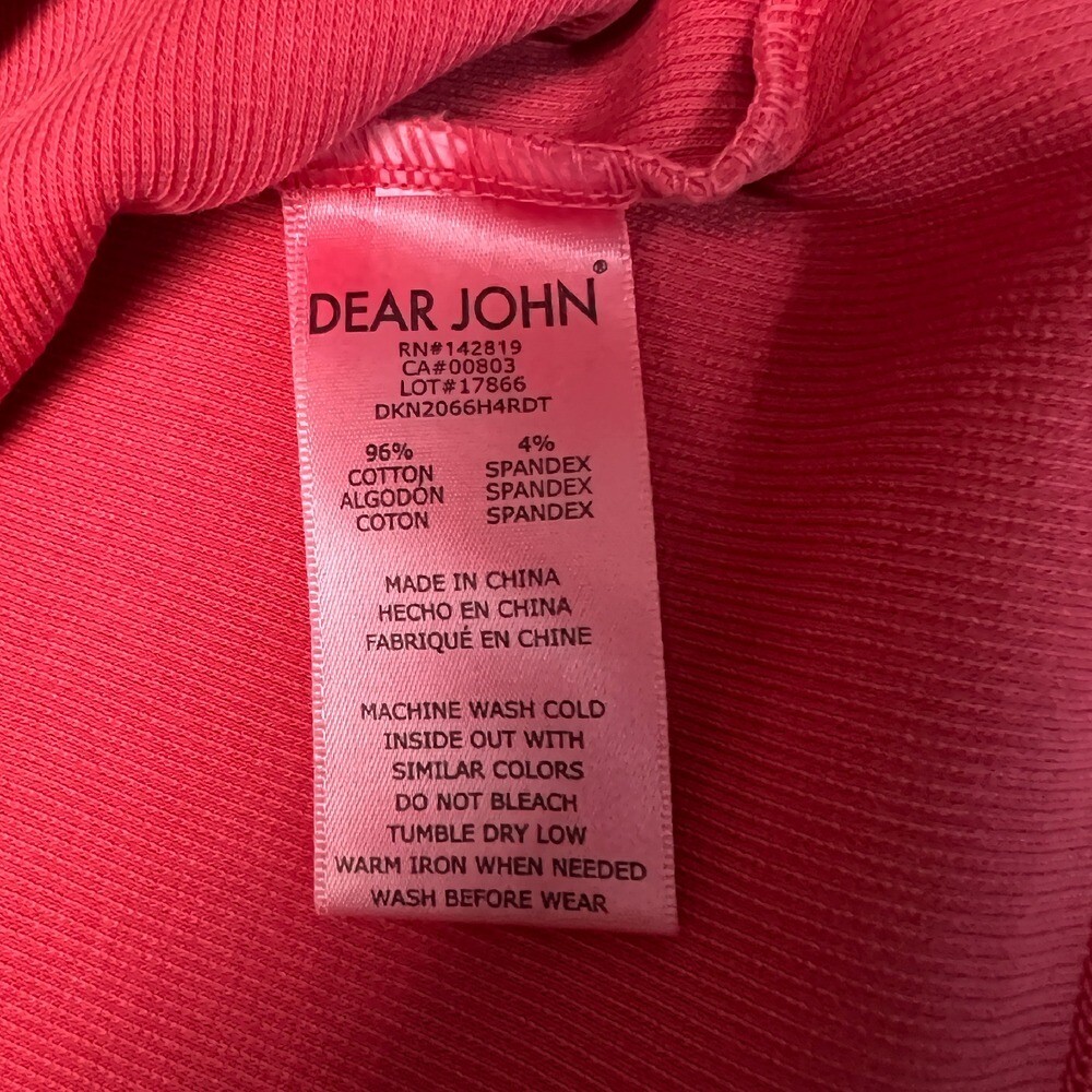 Dear John Paula Scoop Neck Ribbed Tank Top Classic Sleeveless Basic Red Size XS