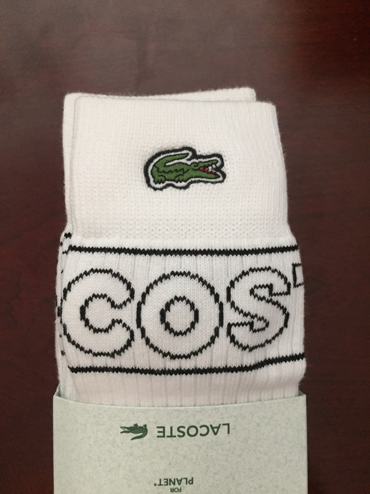 NEW Lacoste 3 Pack Size 6.5-9 Cuff Crew Socks NWT