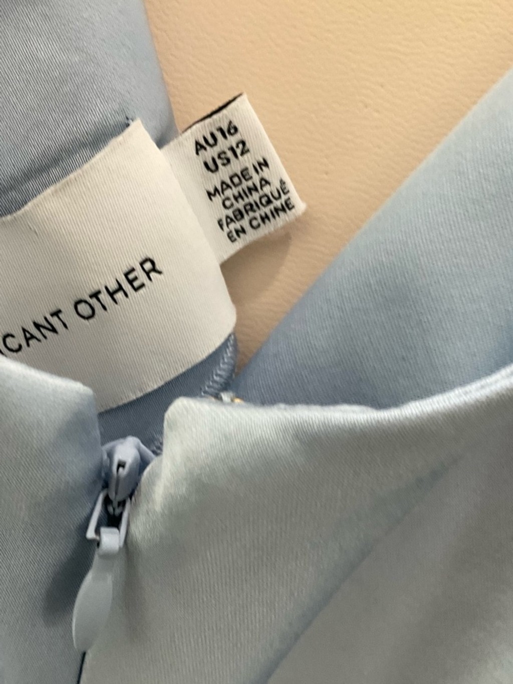 Significant Other Satin Maxi Dress Size 12 Light Blue Cross Strap Slip Dress