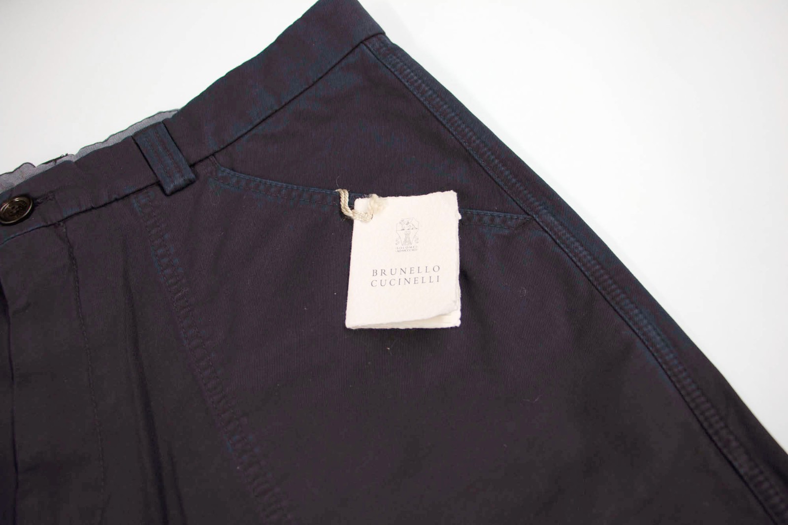 NWT $1200 Brunello Cucinelli Men’s Chinos With Logo Accents Size 50/ 34US A262