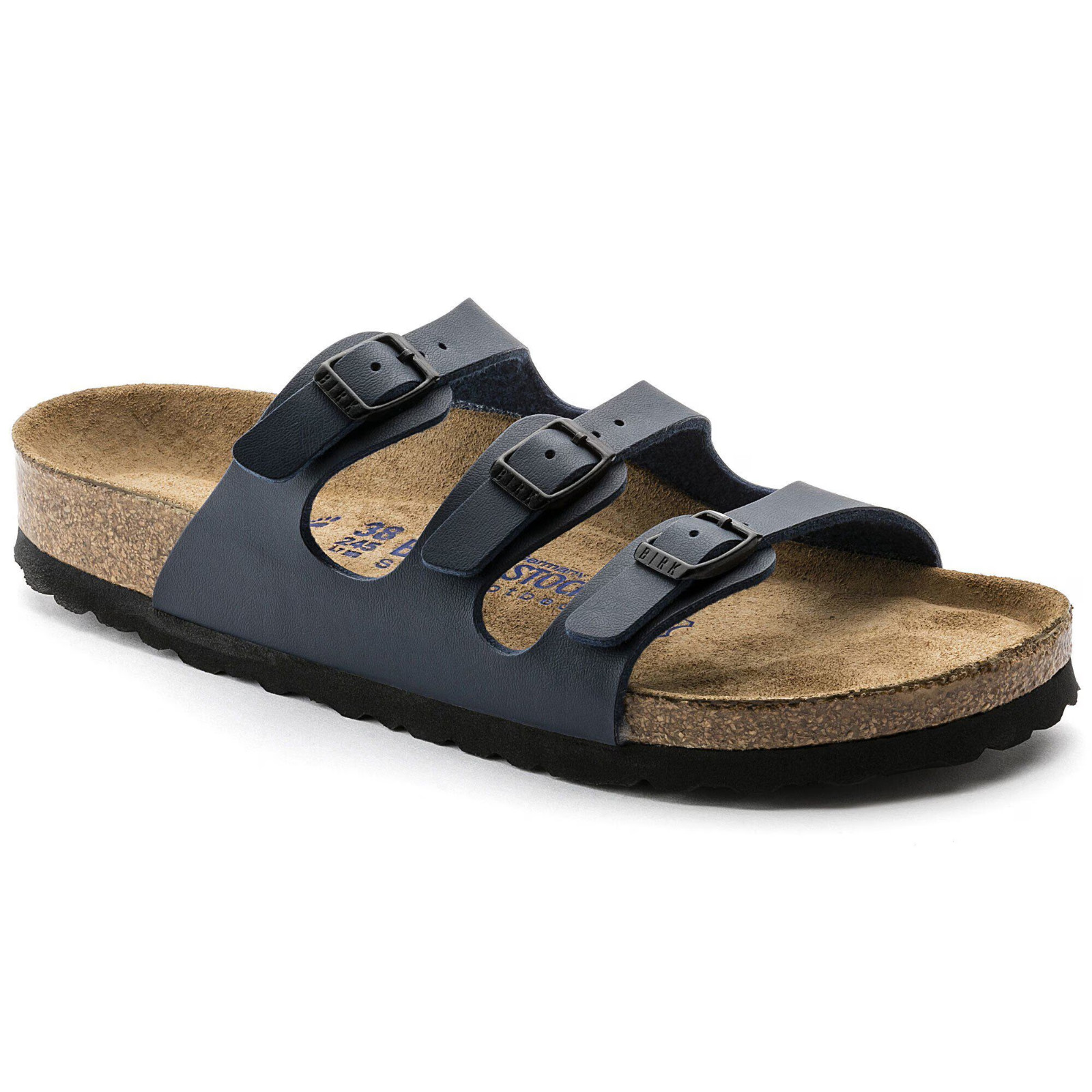 Birkenstock Florida Soft Footbed Birkibuc Blue Birko-Flor Sandals Women’s Shoes