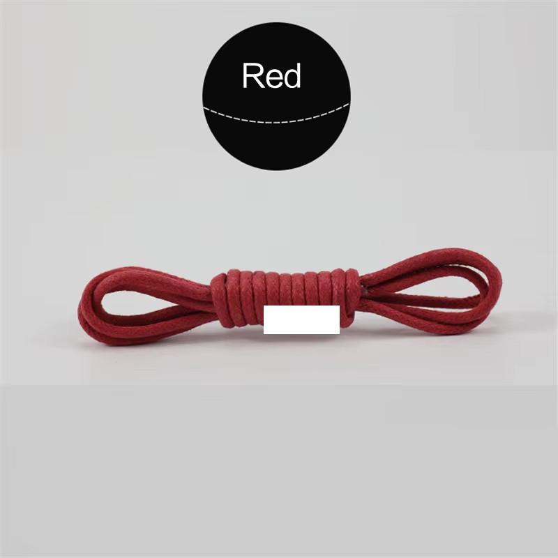 1Pair Waxed Cotton round Shoe Laces Coloured Leather Shoes Lace Waterproof Shoel