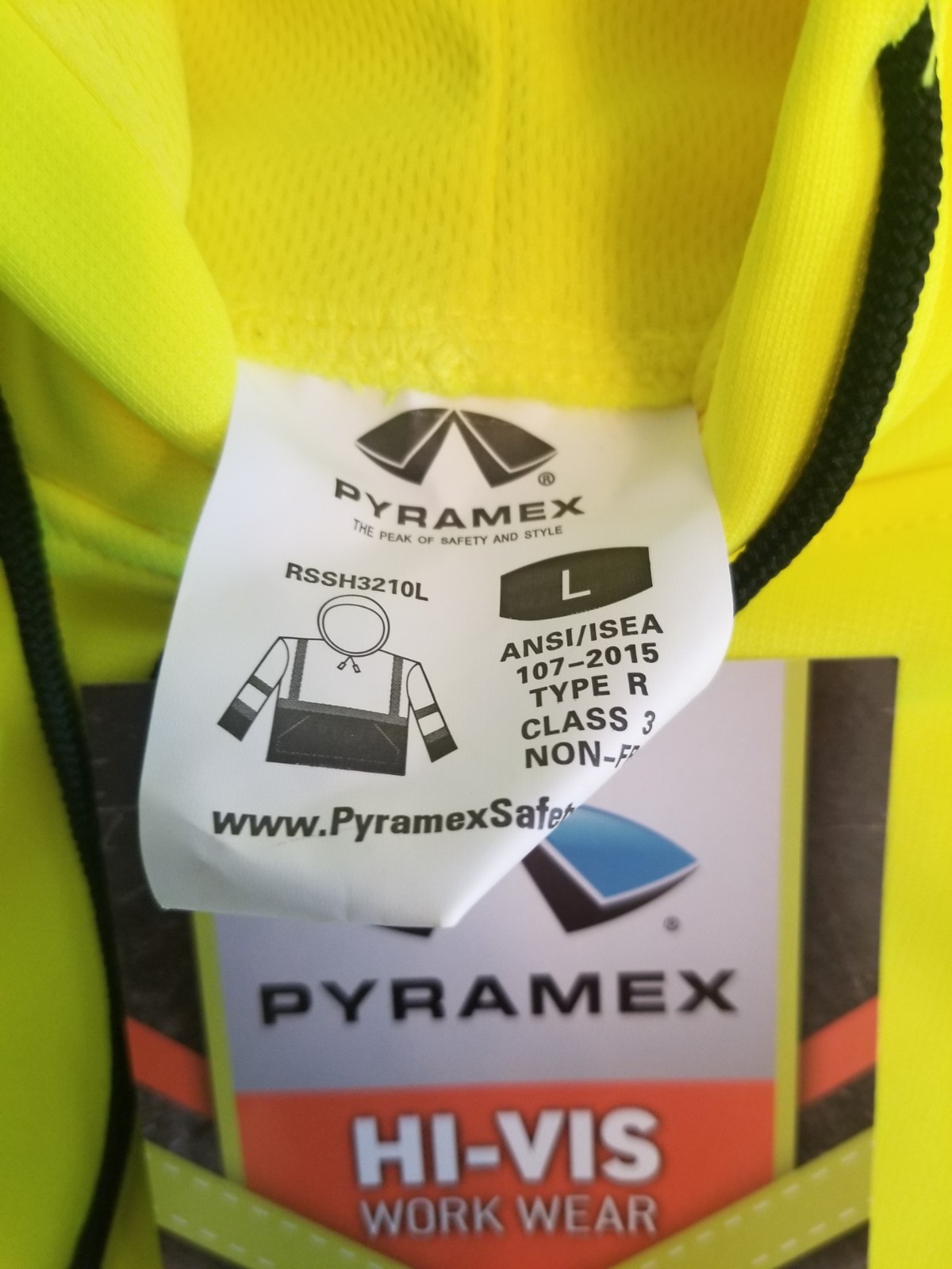 HIGH VISIBILITY Lime Class 3 Pullover Safety Sweatshirt Hoodie Hi-Vis LARGE