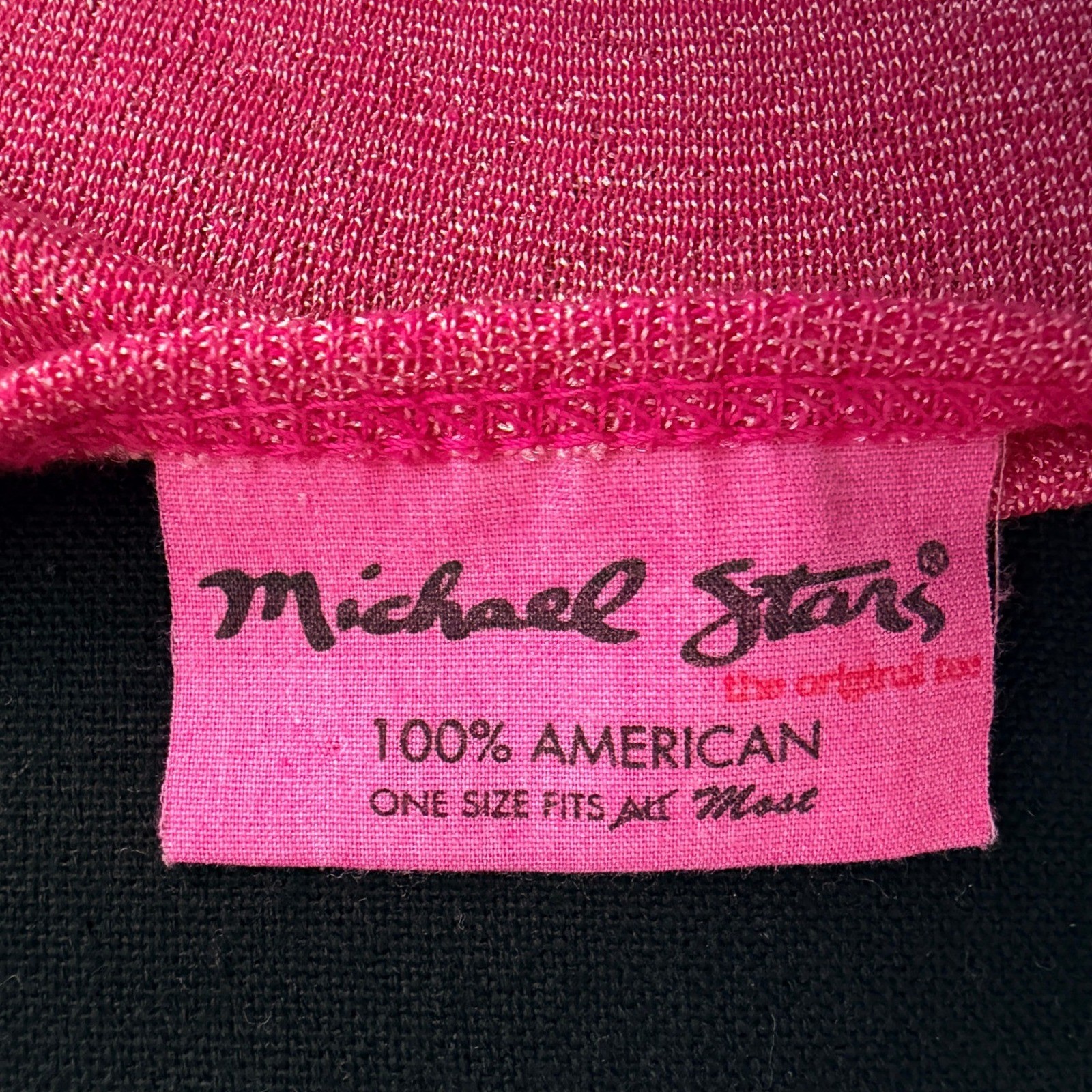 Vintage Michael Stars Hot Pink Empire Waist Tank Top V-Neck Ribbed Knit OS