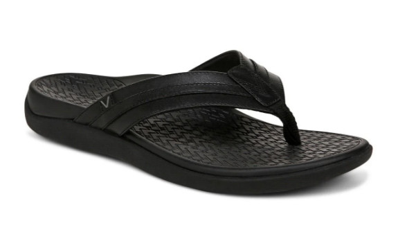 Vionic Men’s Tide II Toe Post Sandal, Black