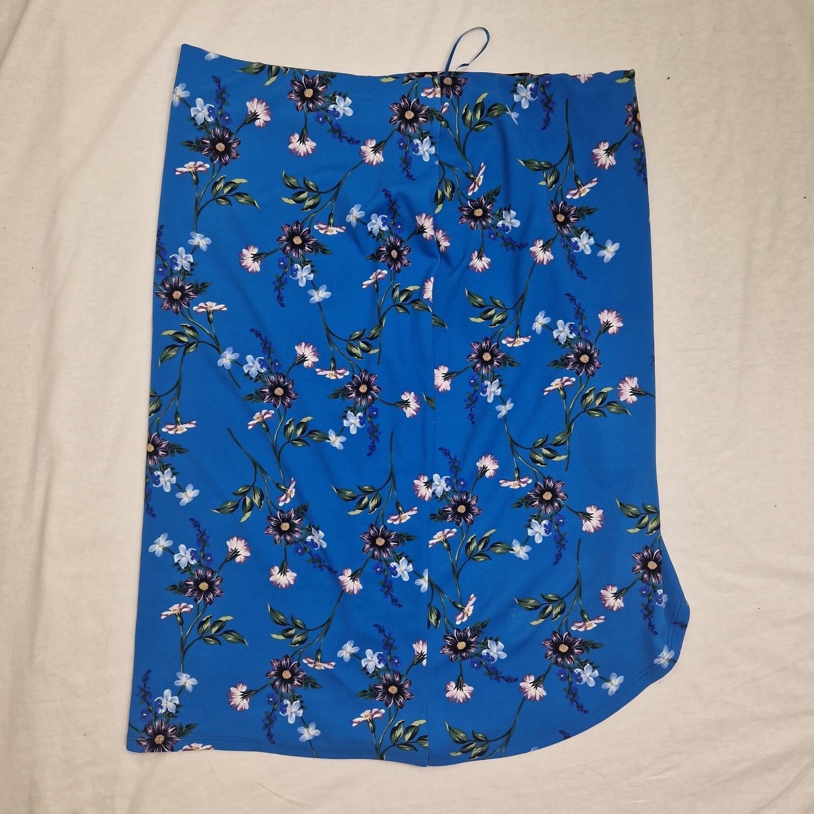 Envy Womens Wrap Skirt Floral Stretch Jersey Blue Size UK 16 Length 27in