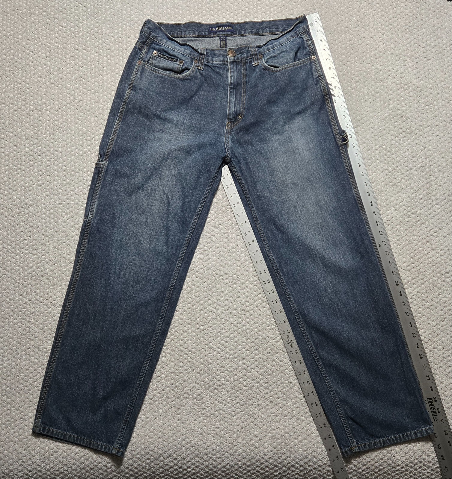 U.S. POLO ASSN. Baggy Blue Jeans ~ Men’s 34 x 32 ~ Carpenter Hammer Loop ~