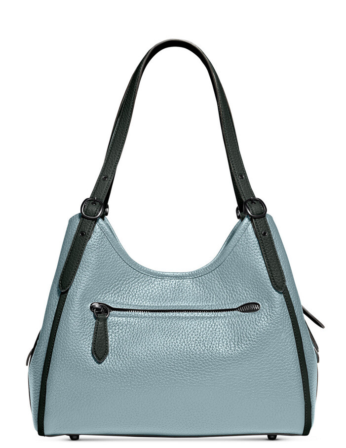 ❤️Coach Lori Pewter/Sage Multi Color Blocked Leather Shoulder Bag