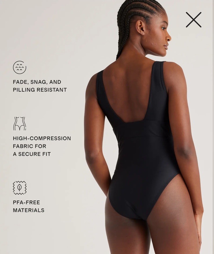 NWT Quince Italian Plunge One-Piece Swimsuit You Pick Size Color NWT and Liner