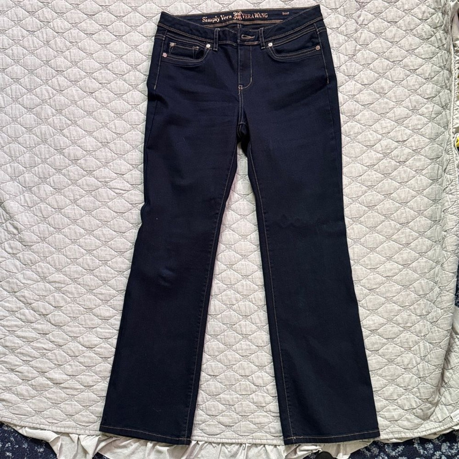 Simply Vera Vera Wang Dark Blue Boot Cut Jeans 8