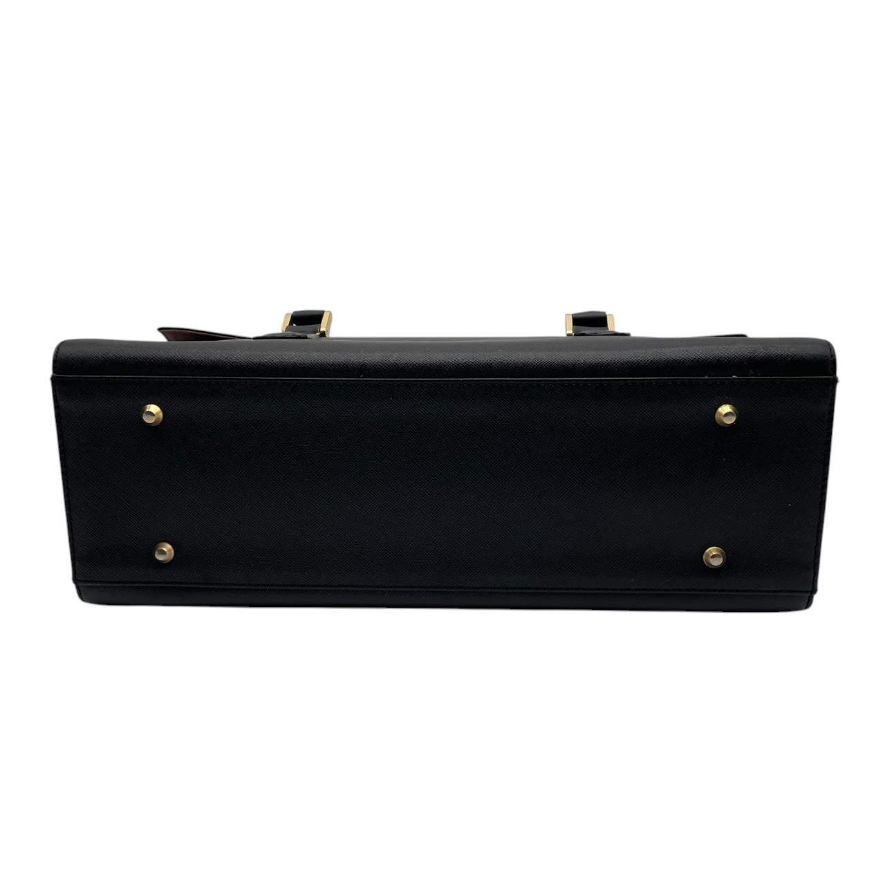 Authentic BURBERRY Saffiano Leather Flap Handbag Black Nova Check Vintage