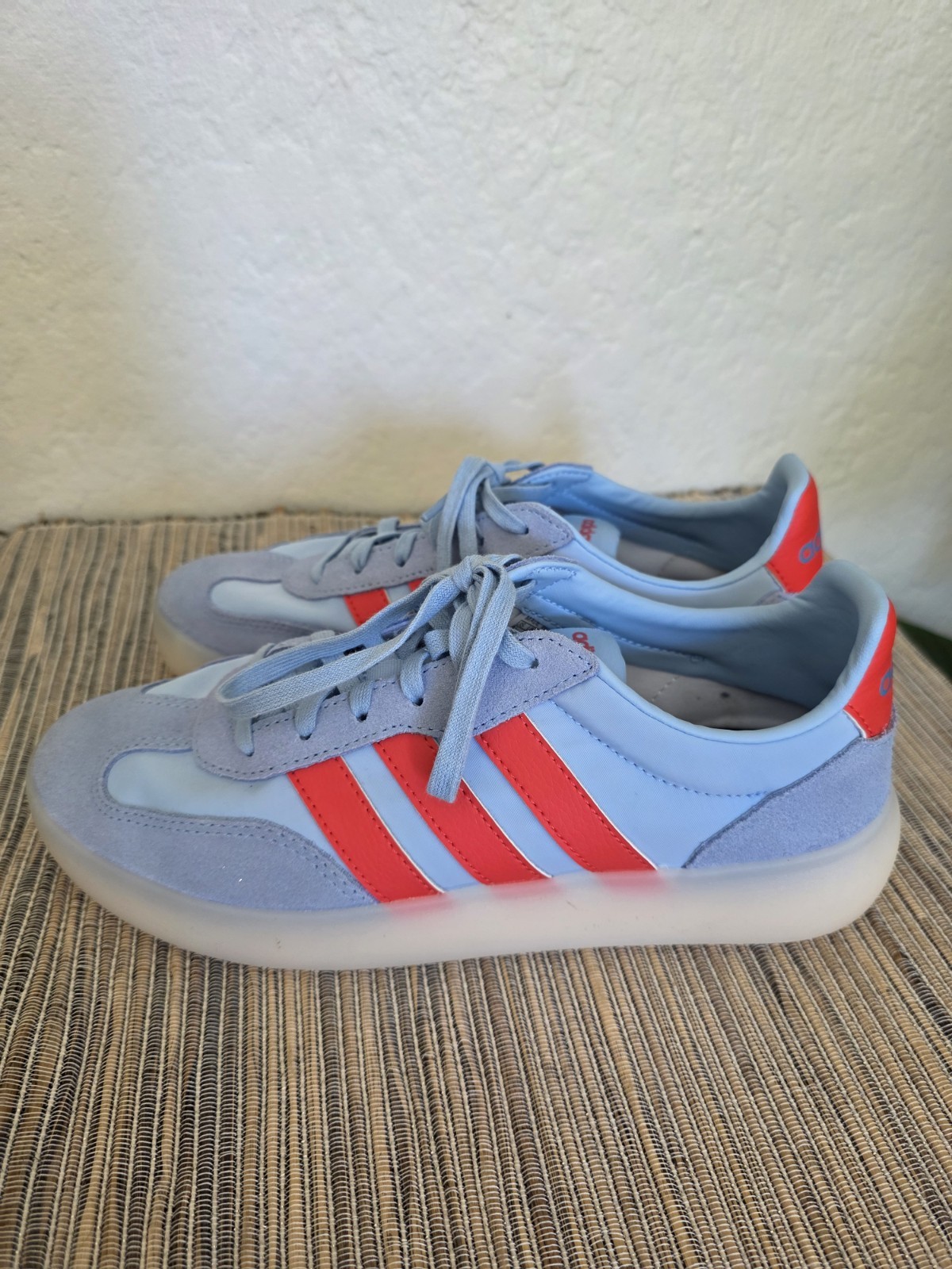 Adidas Women 8.5 JR3103 Blue Red Orange 3 Stripe Sneakers Casual Shoes EU 40 2/3