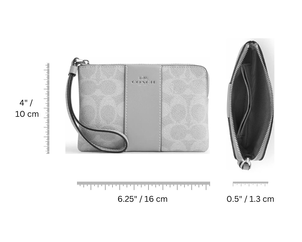 COACH Small Corner Zip Wristlet Pouch Wallet