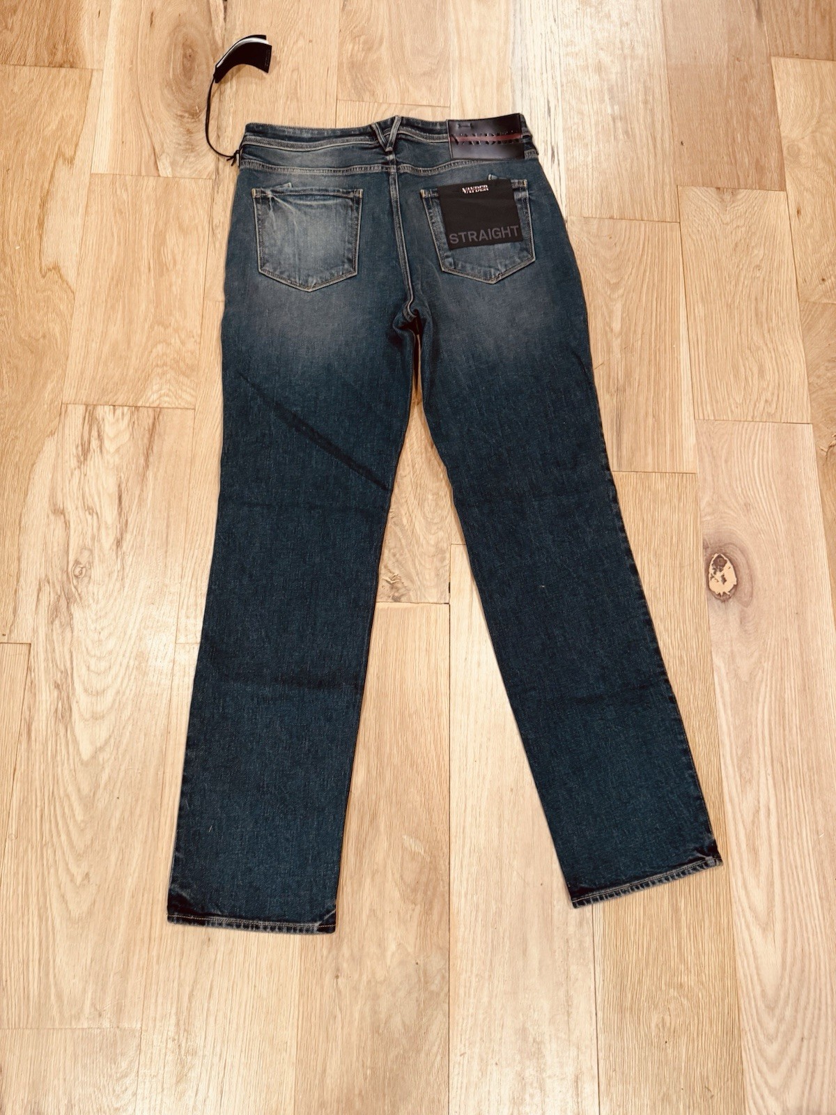 VAYDER Men’s Straight Jeans Blue Denim 98% Cotton 2% Elastane Button Zip Closure