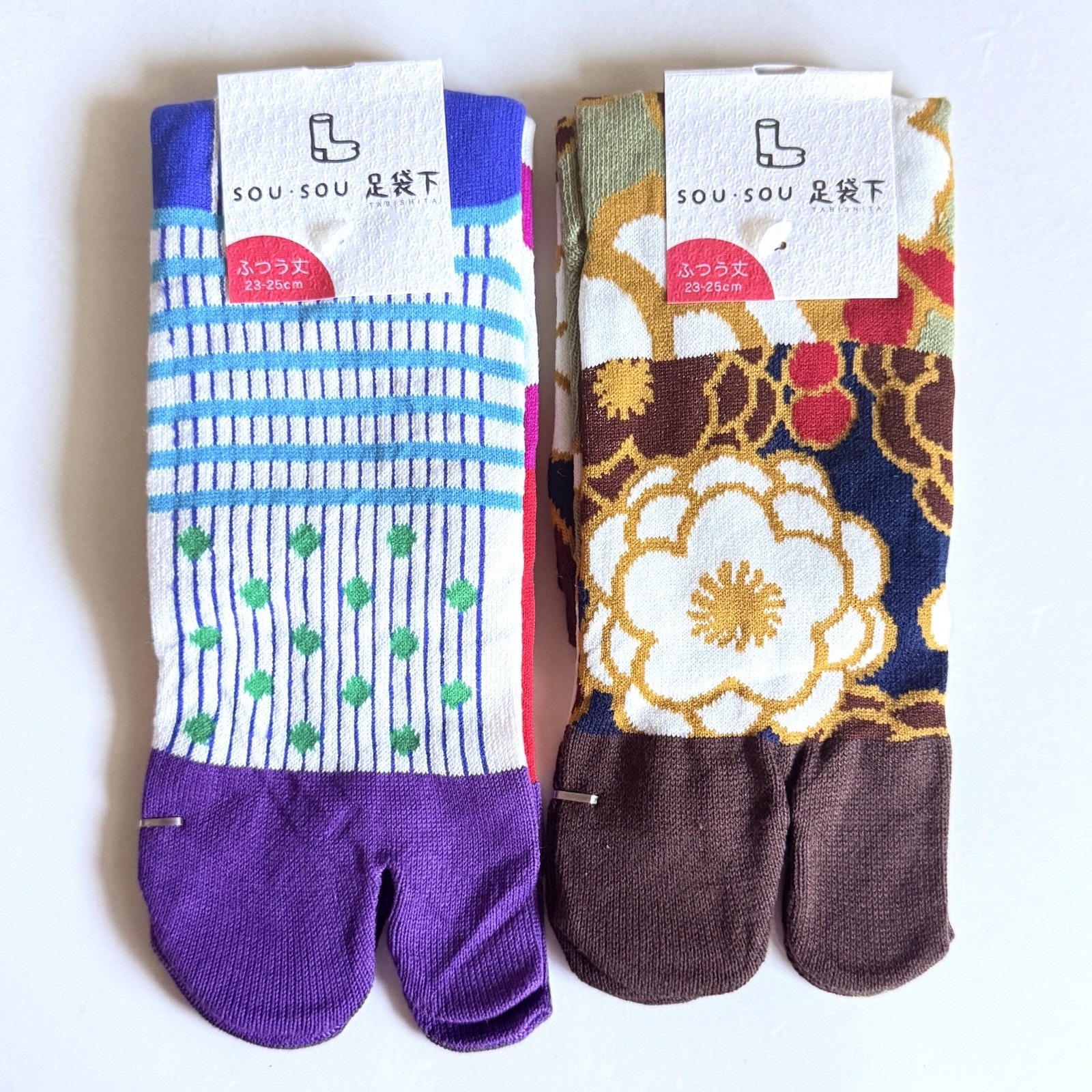 SOU•SOU Tabi Socks Set of 2 Made in Japan New 23-25cm Japanese Design