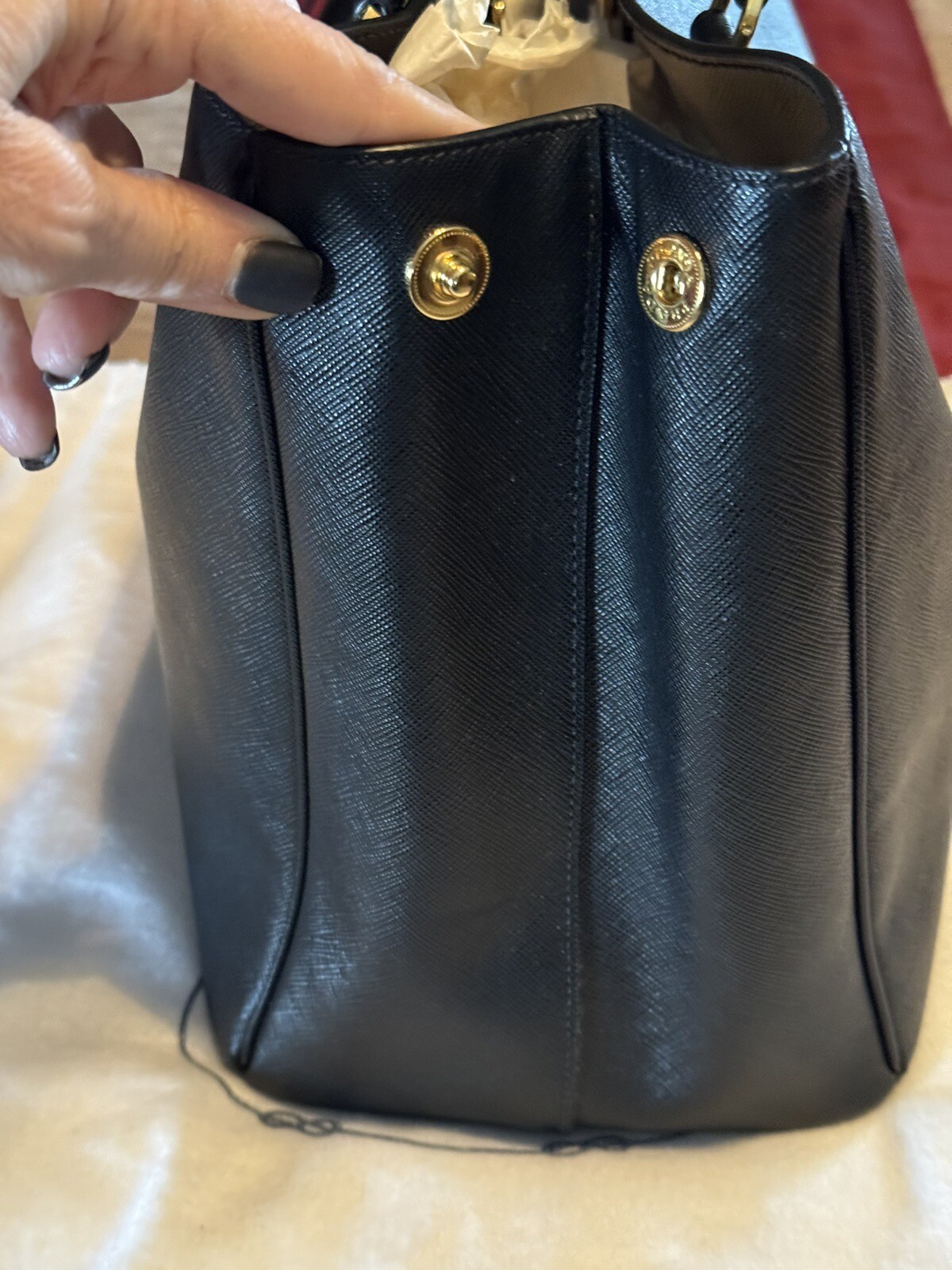 PRADA Black Saffiano Lux Leather Tote Bag BNI844