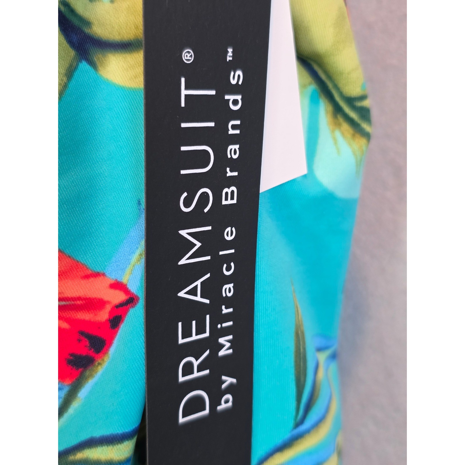 Dreamsuit by Miracle Brands Tropical Floral Halter One Piece Swimsuit Size 14