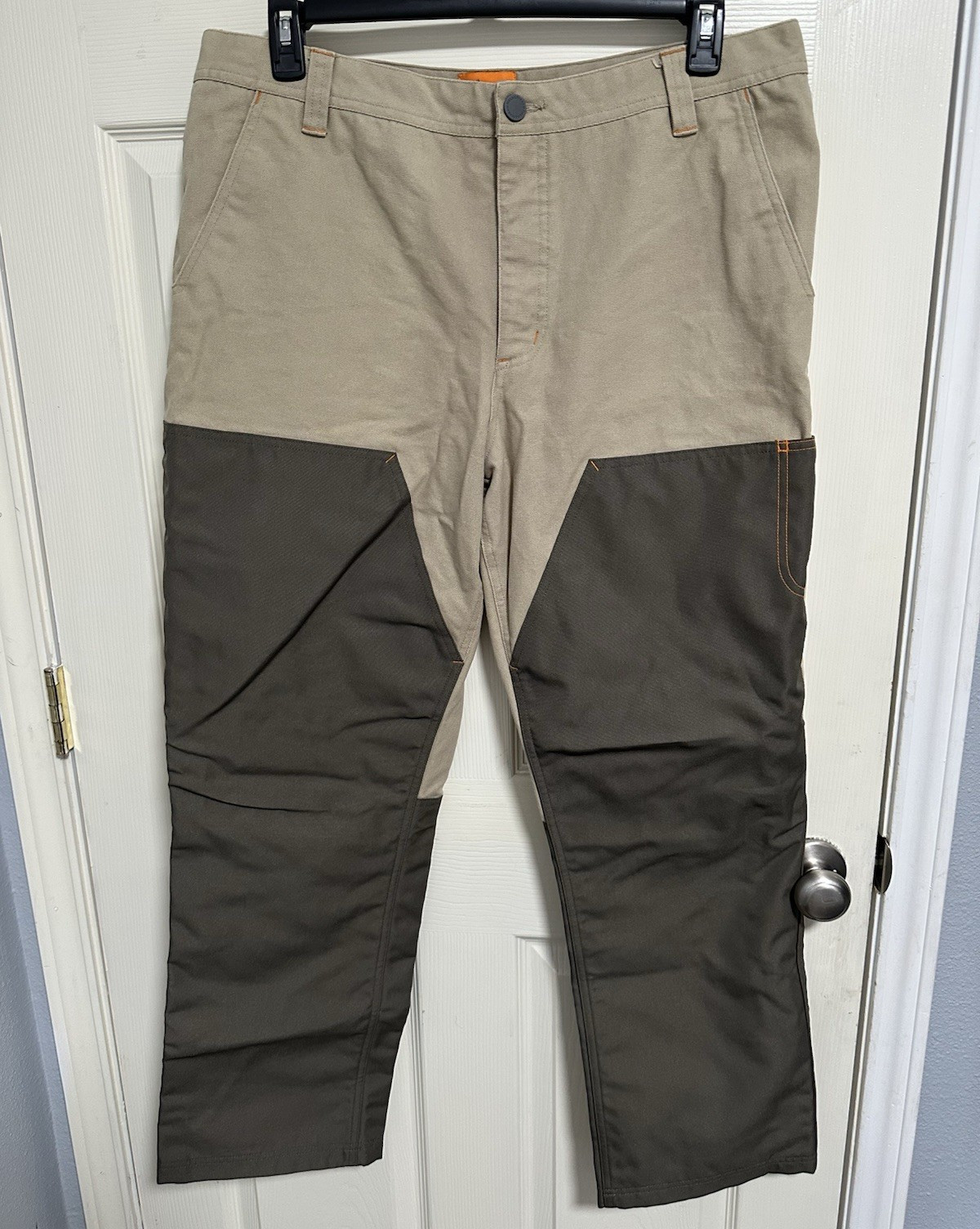 Field & Stream Men’s Beige/Gray Colorblock Casual Pants Patch Pockets 38W