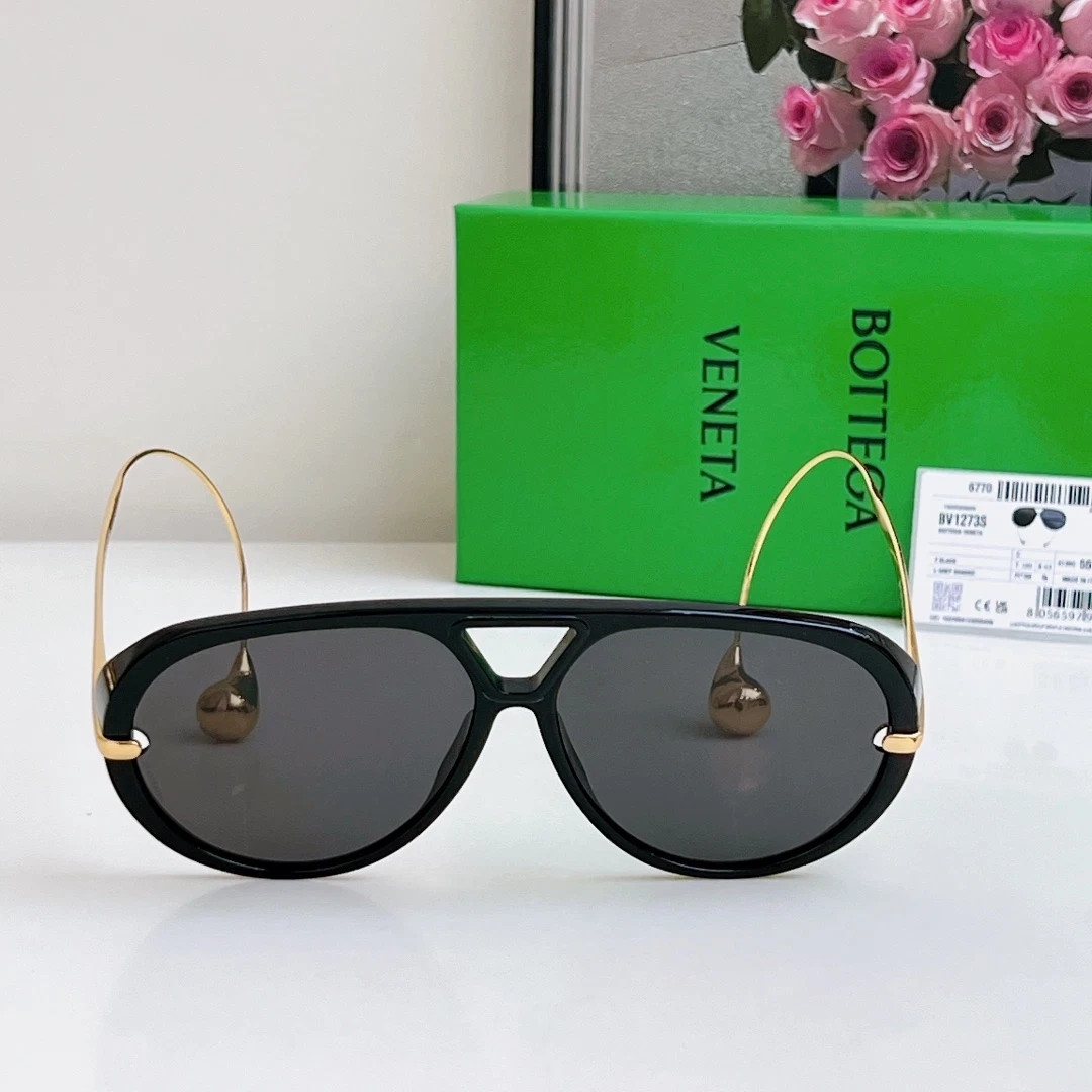 Bottega Veneta BV1273S Sunglasses Black Frames Gray Lenses 63-12-175