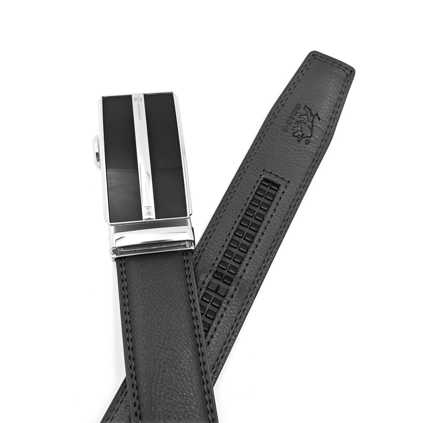 Genuine Real Leather Mens Ratchet Belt Belts For Men Adjustable Automatic Buckle