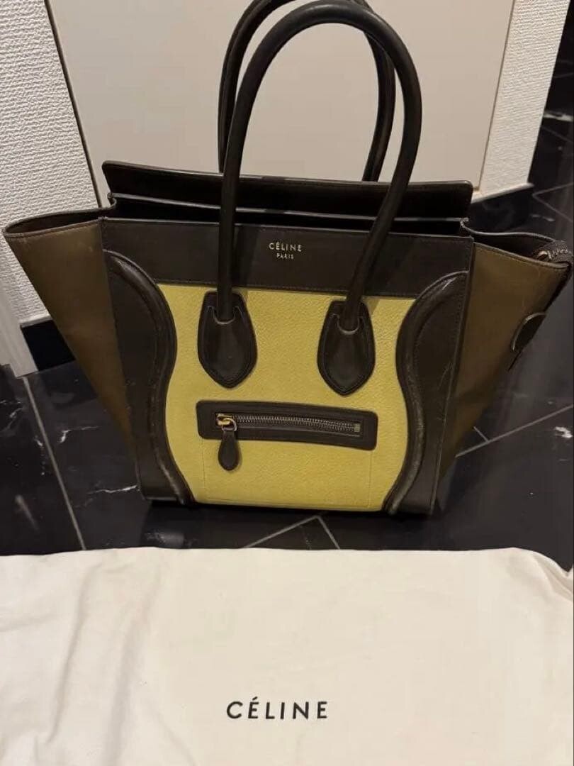 CELINE Handbag Leather Micro Shopper Authentic From Japan