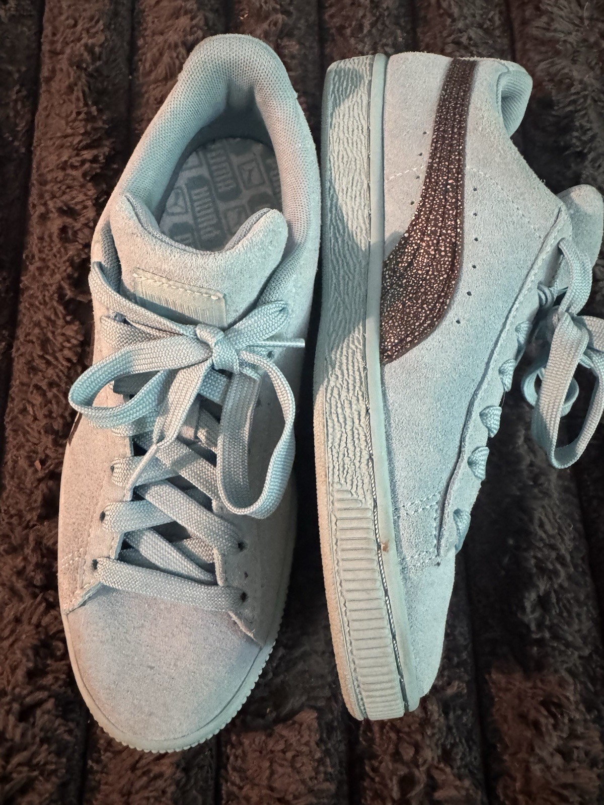 PUMA Blue Suede Low Top Lace-Up Sneaker Unisex Adults Rubber Outsole