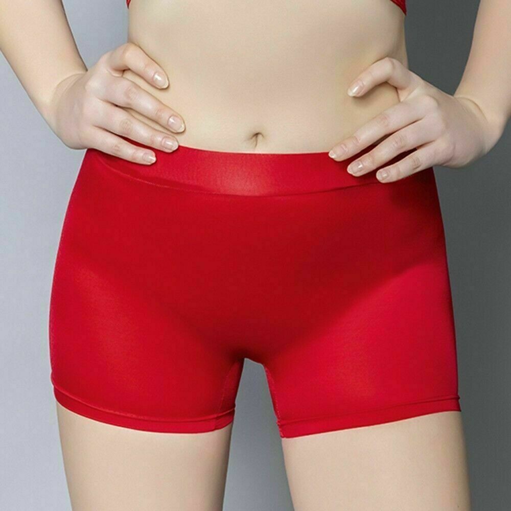 Women Silky Oil Shiny Glossy Panties Briefs Underwear Sheer Stretch Boxer Shorts