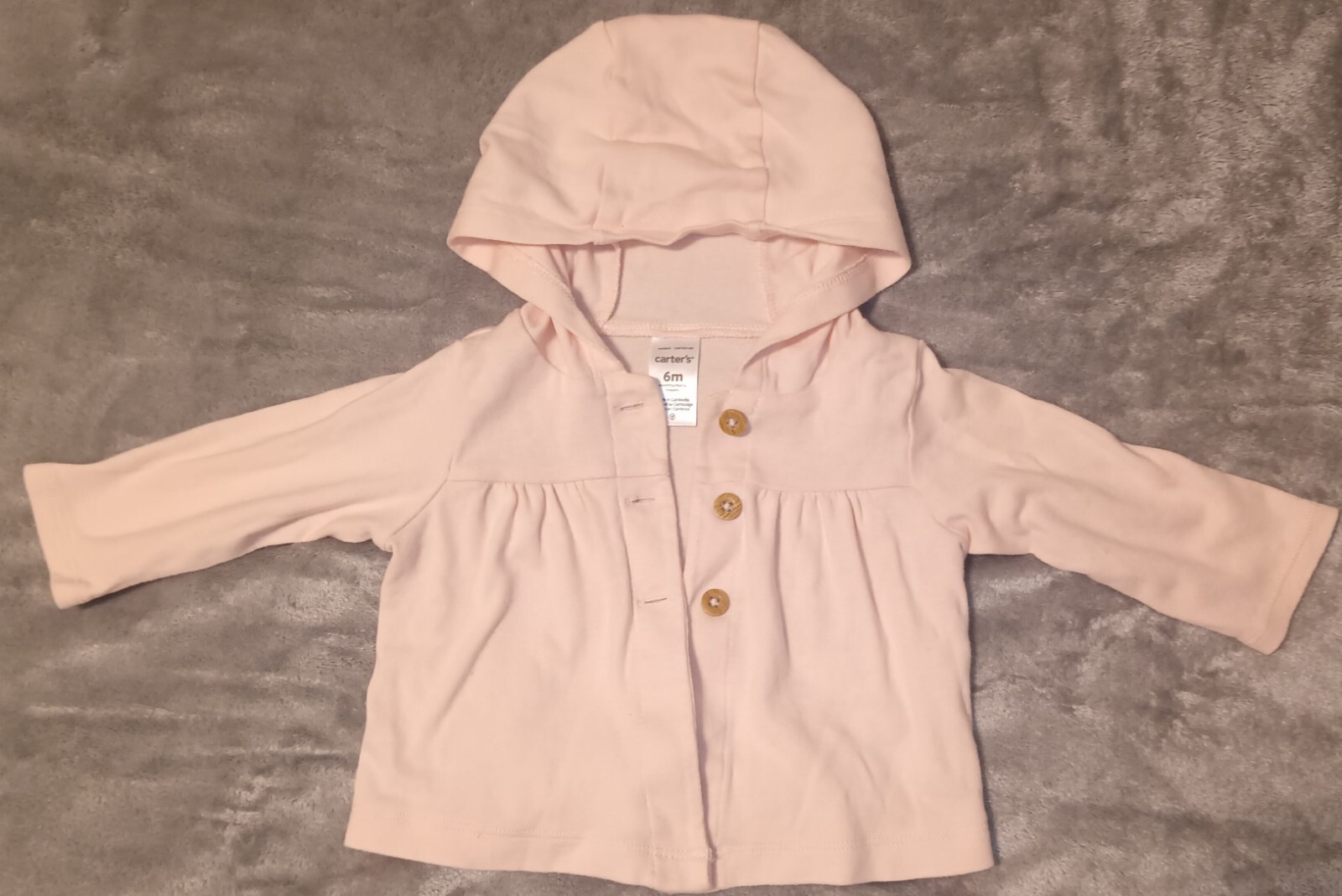 Carters Baby Girl 6-9 Month 2 Piece Set Soft Pink Hooded Jacket & Leggings