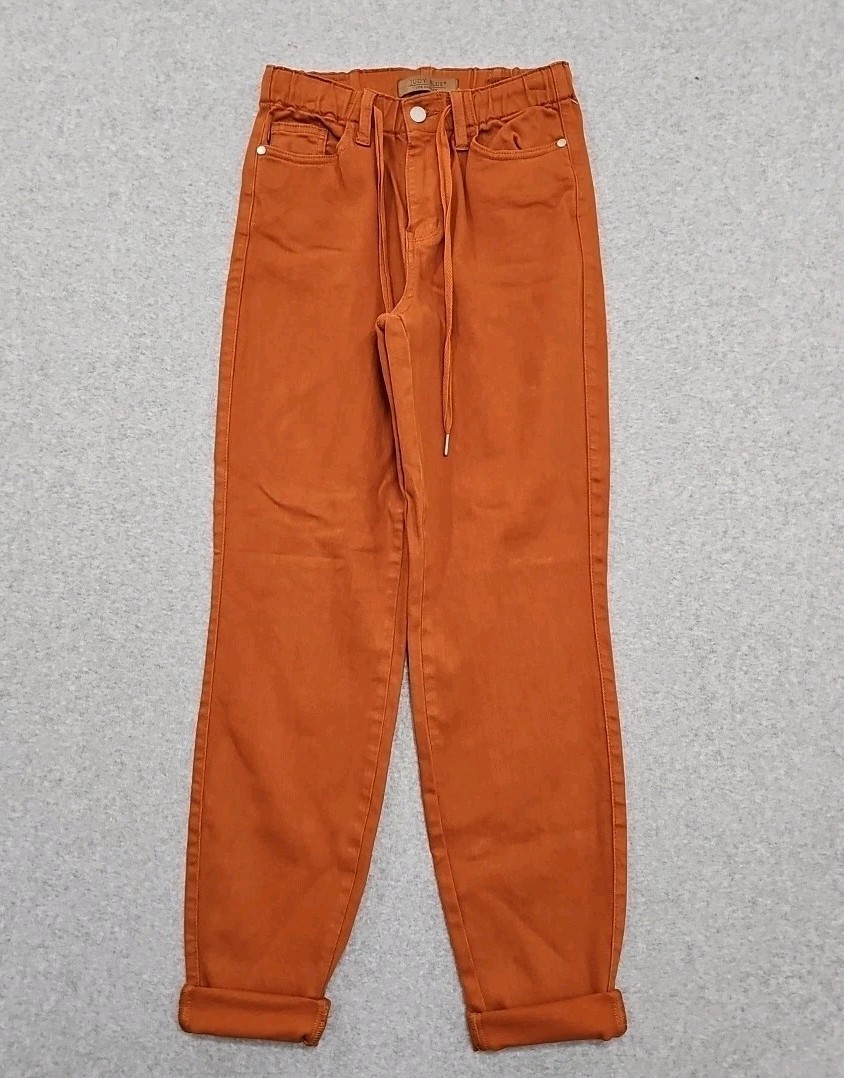 Judy Blue Jeans Double Cuff Jogger Garment Dyed Size 1/25 Burnt Orange