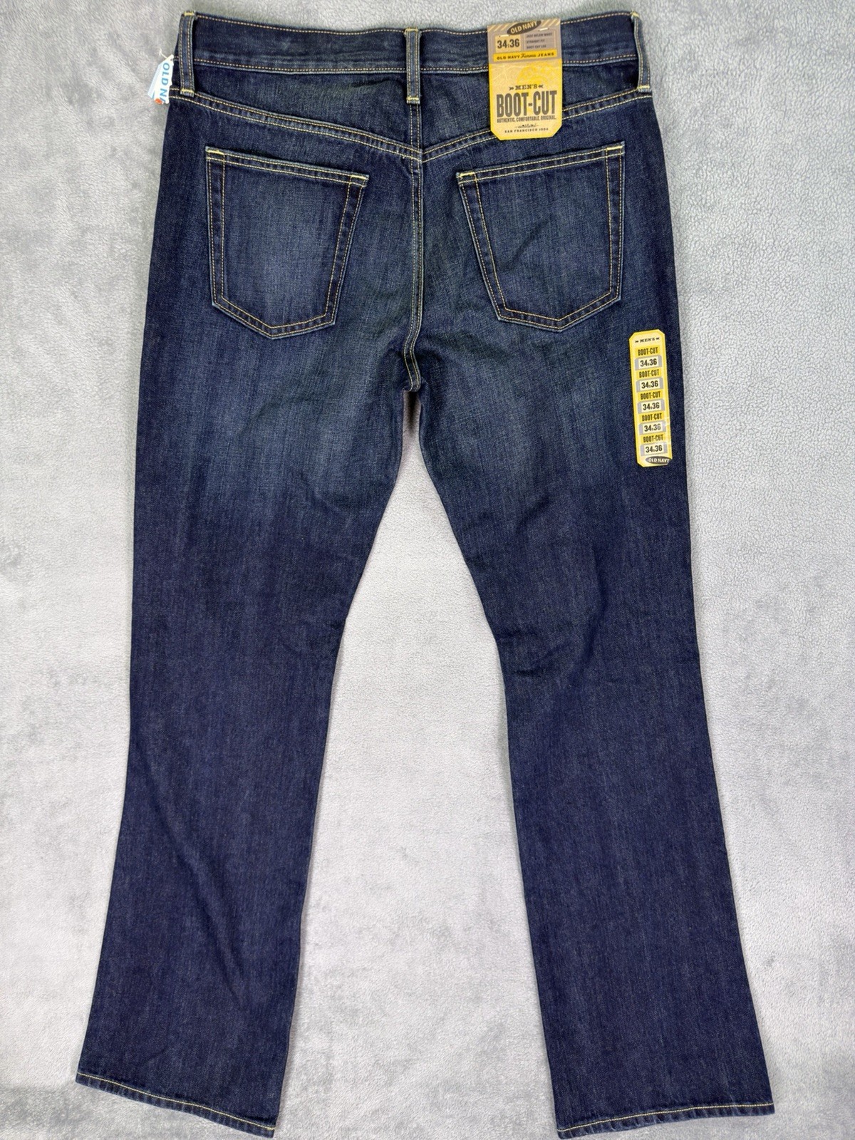 New Old Navy Jeans Mens 34×36 Blue Dark Wash Mid Rise Bootcut Regular Fit