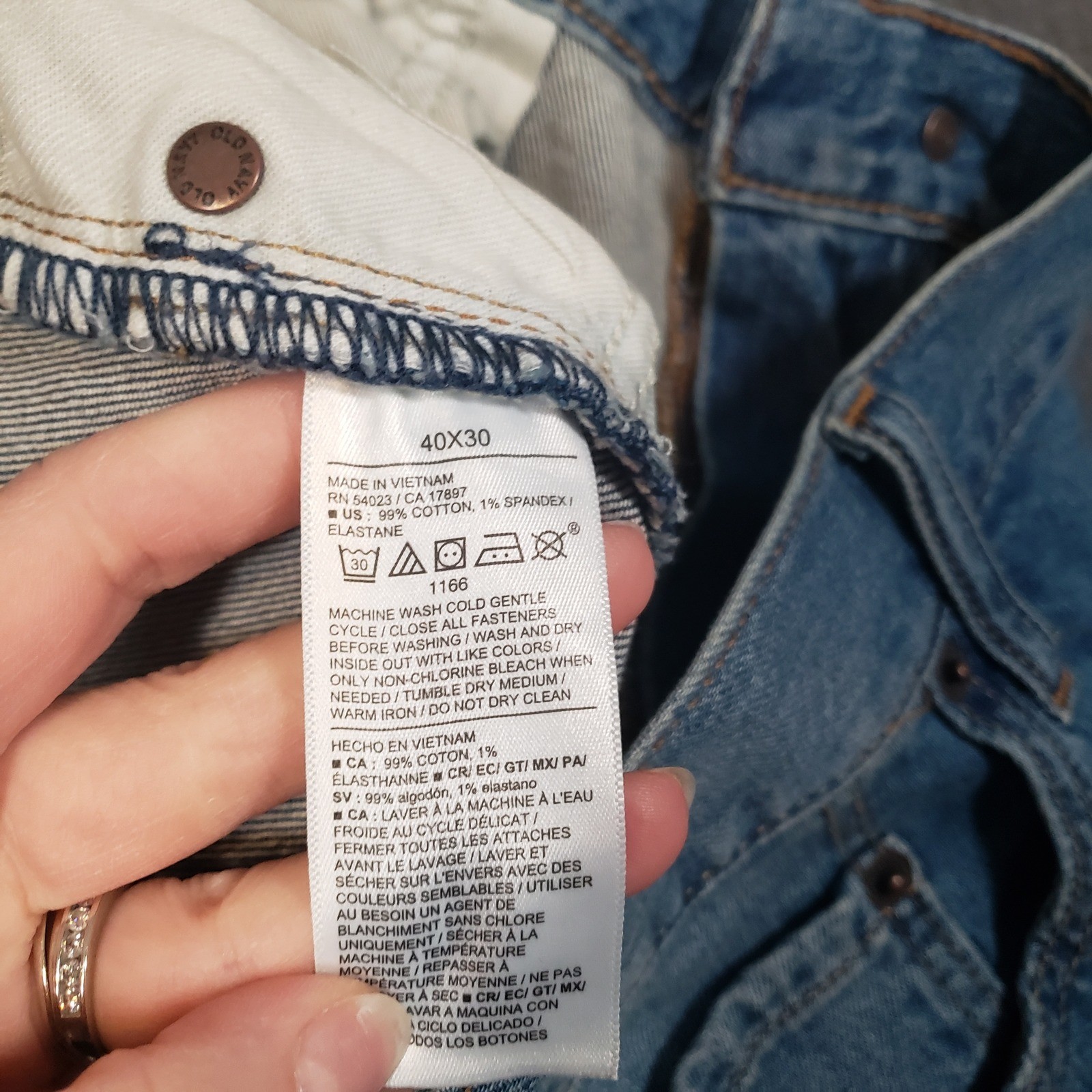 Old Navy Bootcut Jeans Mens 40×30 Light Wash Built-In Flex Denim