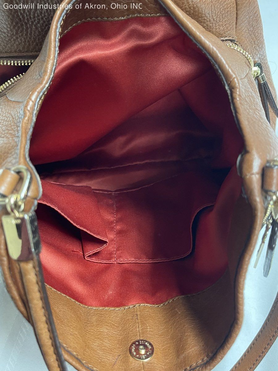 Coach Brown 2010s Madison Phoebe Pebbled Leather Shoulder Bag Medium COA