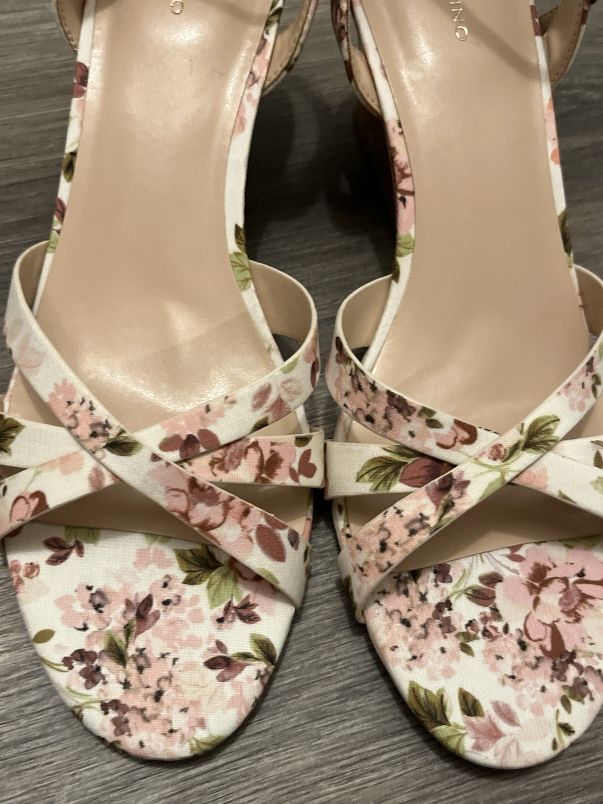 Bandolino Adler Floral Cork Wedge Sandals Women’s Size 10M Ankle Strap New