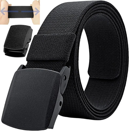 Men’s Adjustable Tactical Belt, TSA Approved Metal-Free Elastic Stretch Belt