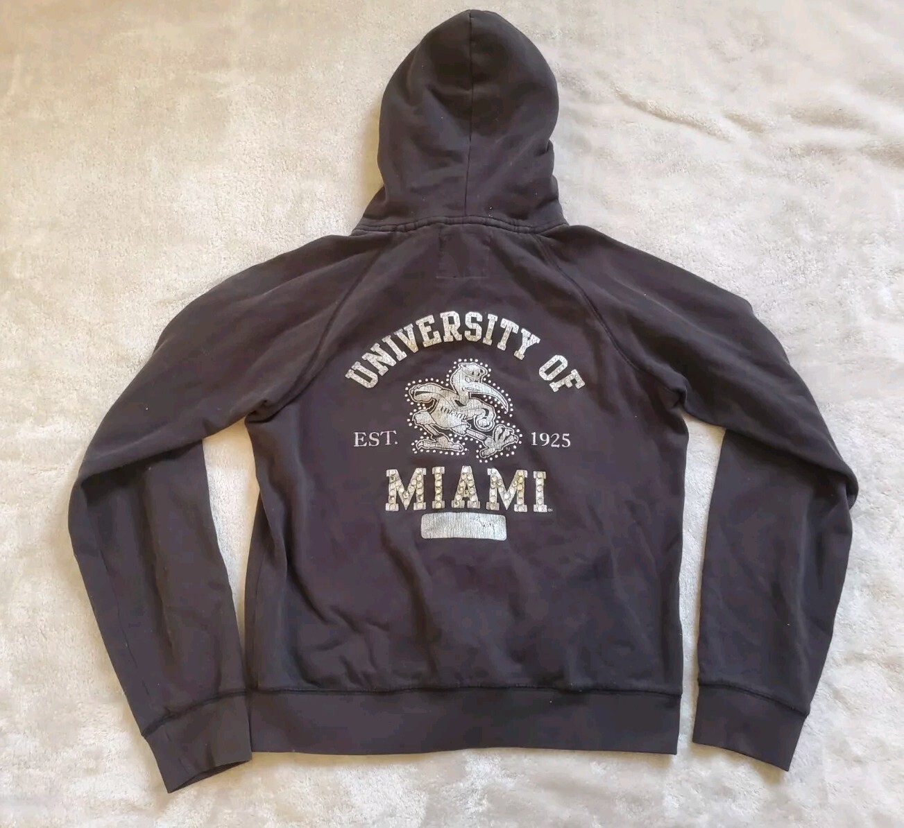 Victoria’s Secret PINK Hoodie Bling Large Miami Hurricanes 5th & Ocean…