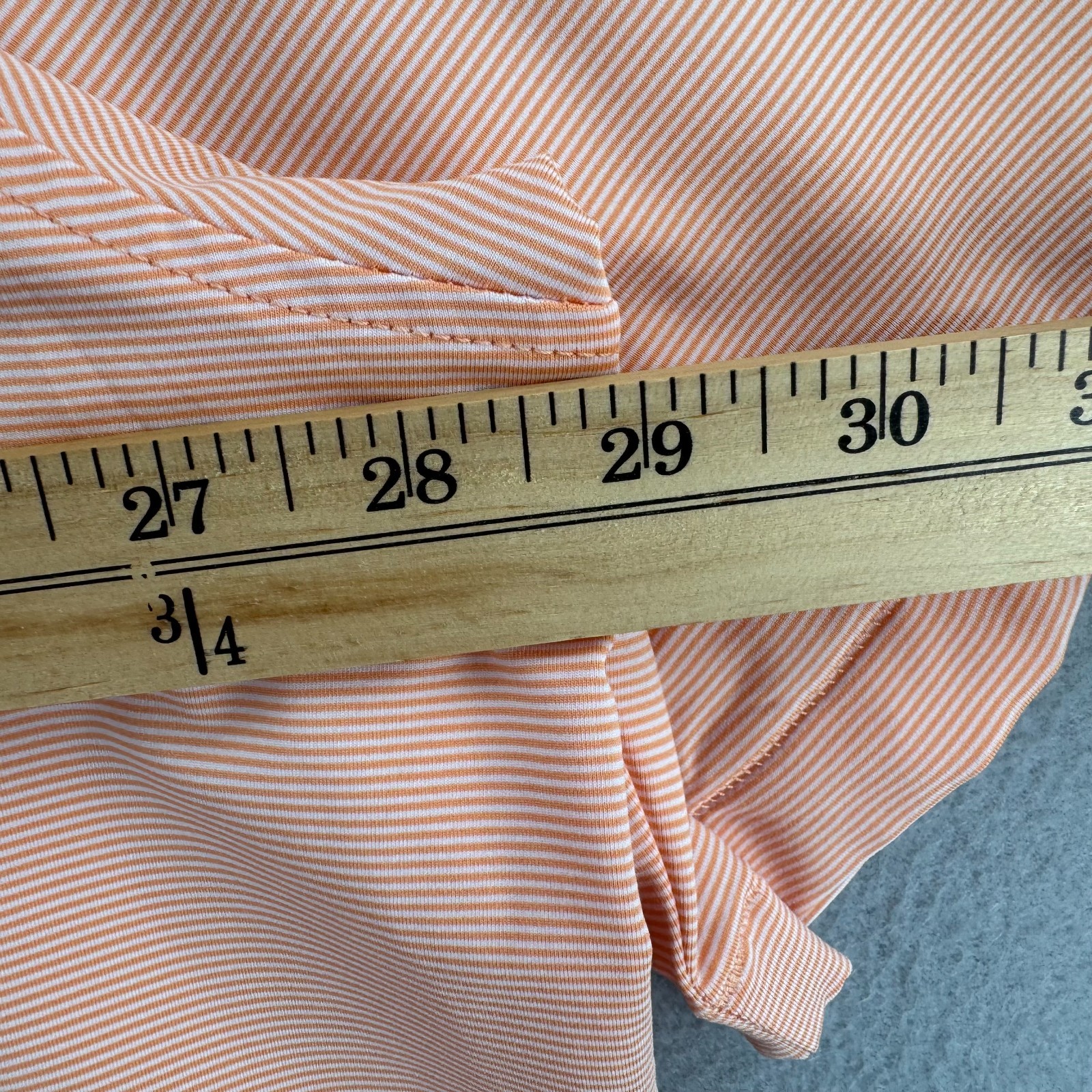 Peter Millar Summer Comfort Polo shirt Mens 3XT 3XL Tall Salmon Pink Striped