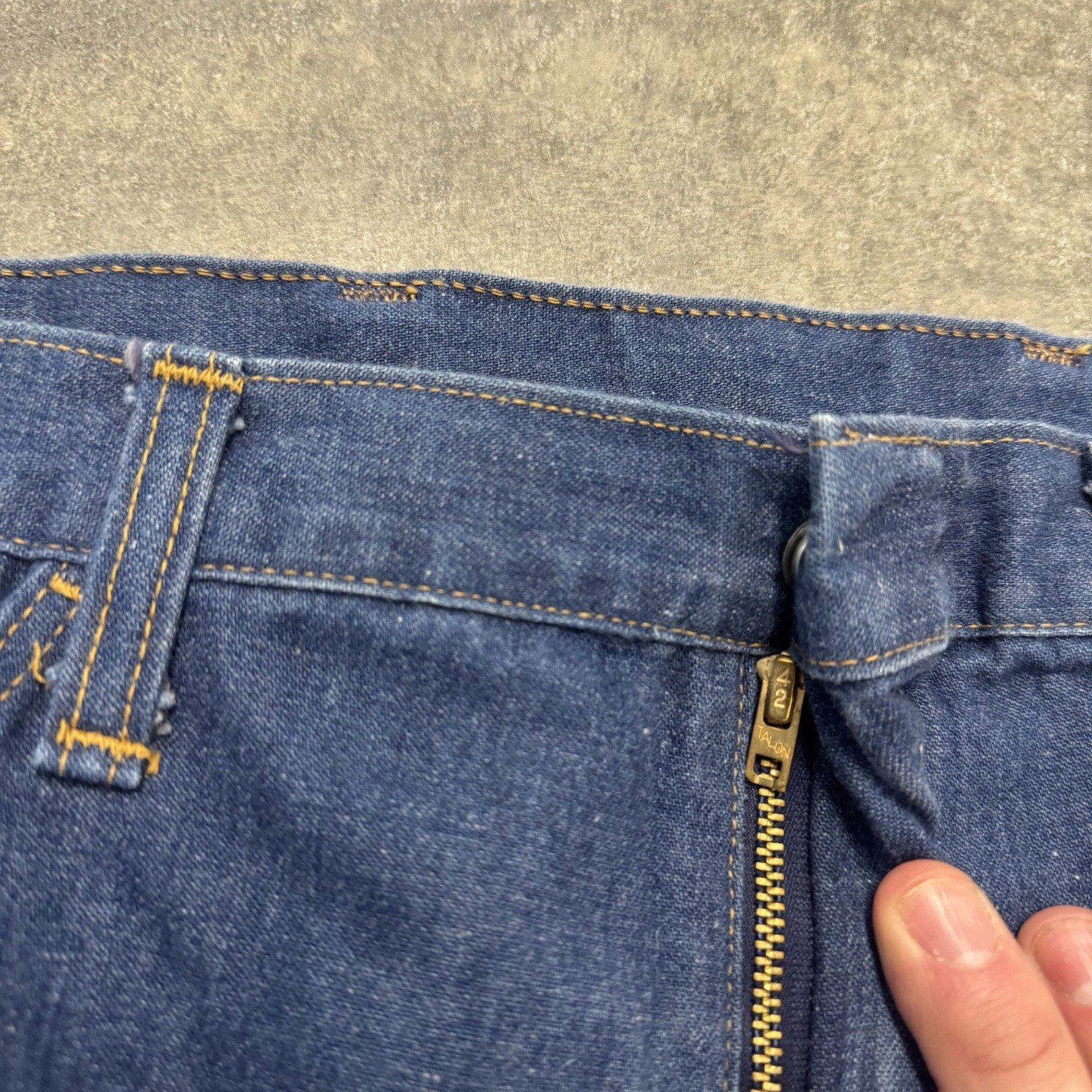 Vintage 70’s Mens Flare Jeans Super Wide Leg Repaired 34 x 30