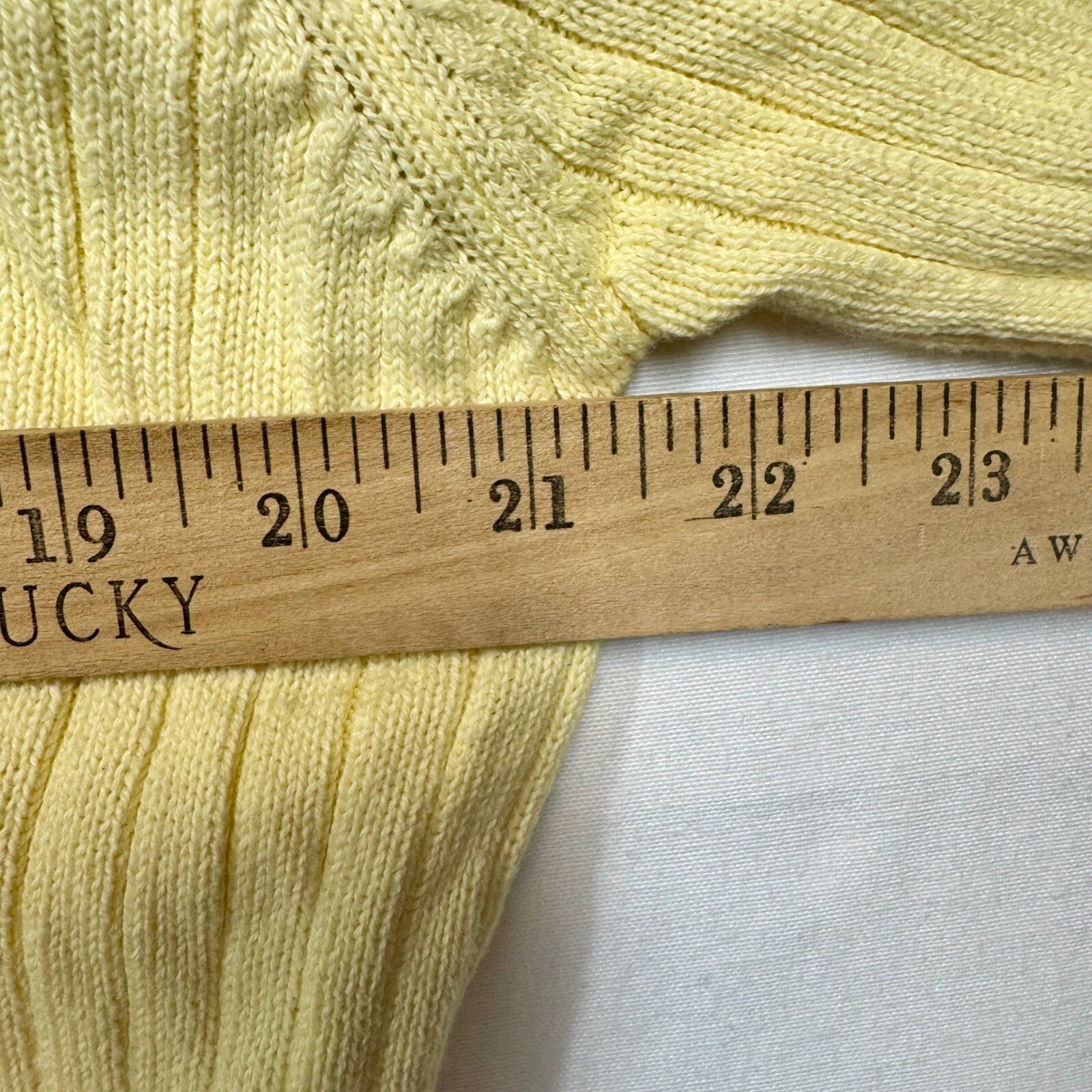 Jeanne Pierre Cotton Knit Sweater Striped Color Block Top White Yellow Sz Large