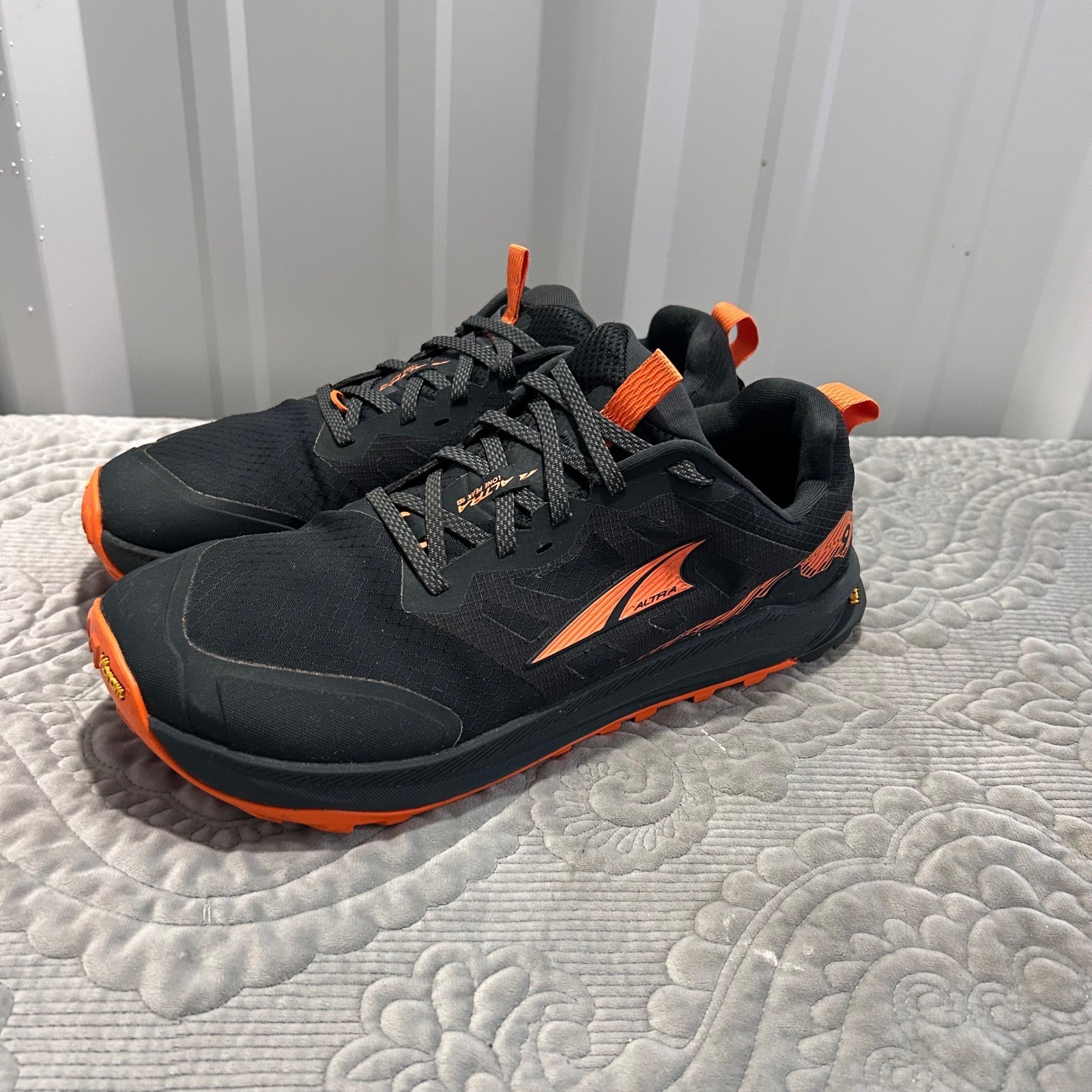 Altra Lone Peak 9 Mens Athletic Trail Running Shoes Black Orange Size 11