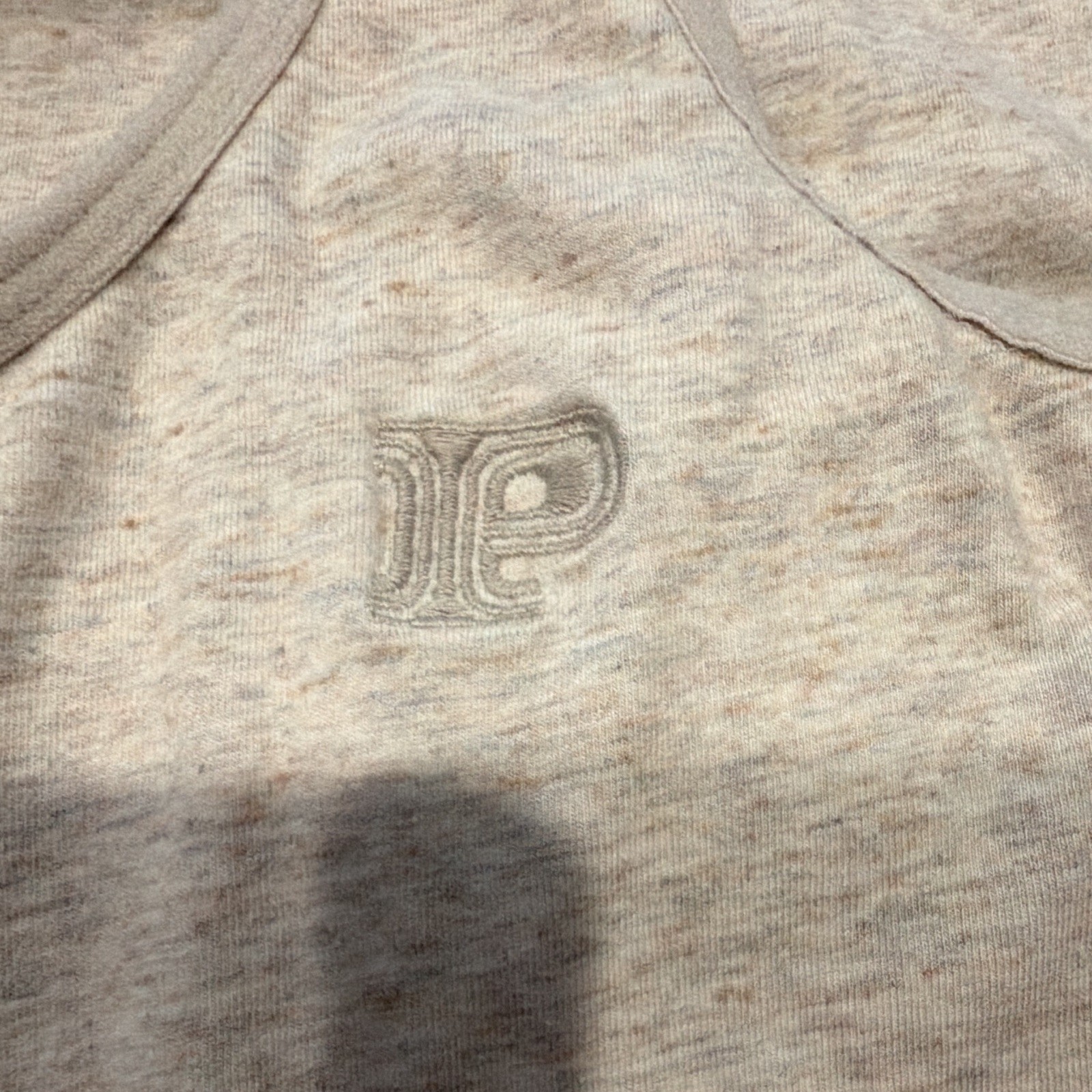 PINK Beige Logo Knit Racerback Tank Top Scoop Neck Sleeveless Women’s Size M
