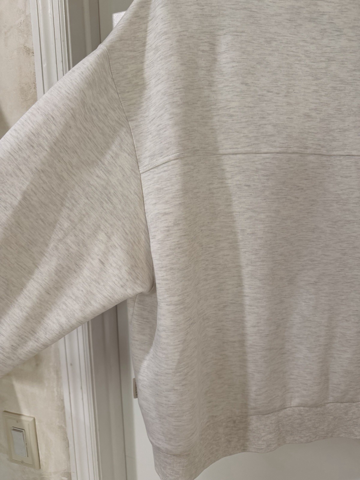 Varley Celeste DoubleSoft Button Through Sweatshirt Cardigan Oatmeal Large L