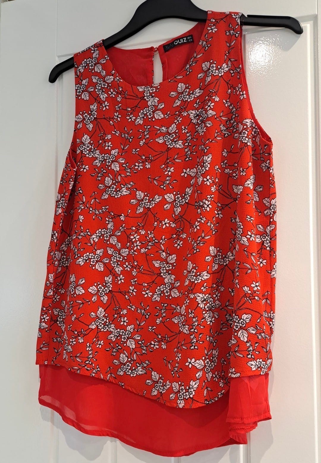 Quiz Red Floral Sleeveless layered top size 8 – REDUCED!