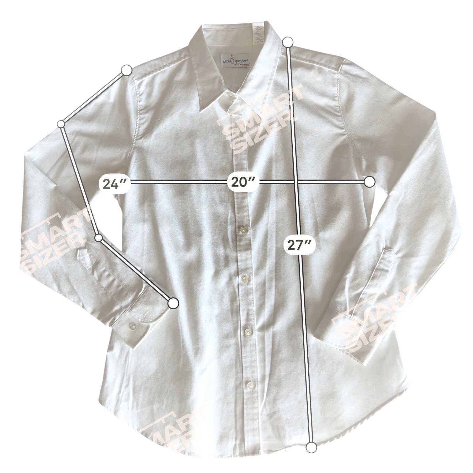 Womens Button Down Shirt Medium White Long Sleeve Academic Becky Thatcher