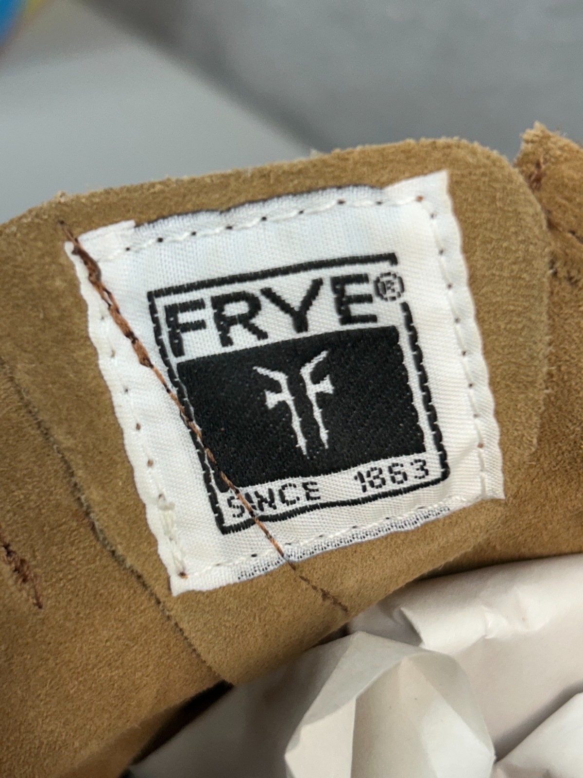 FRYE Veronica Short Suede Boots Women’s Size 7 Camel Tan Moto Engineer Buckle
