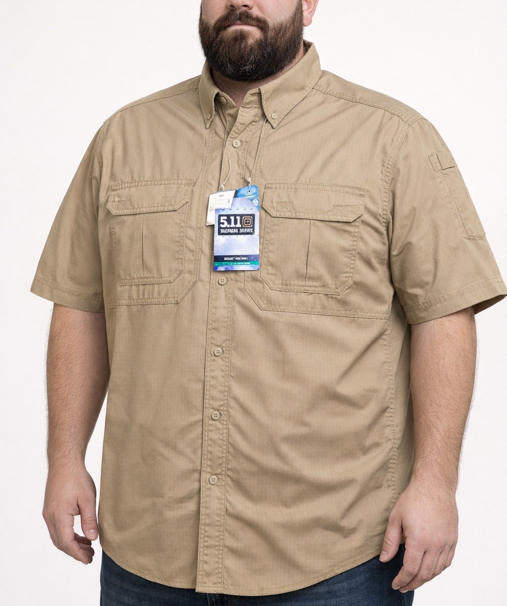 5.11 Tactical Taclite Pro Short Sleeve Shirt Men’s Ripstop Vented Patch Removed