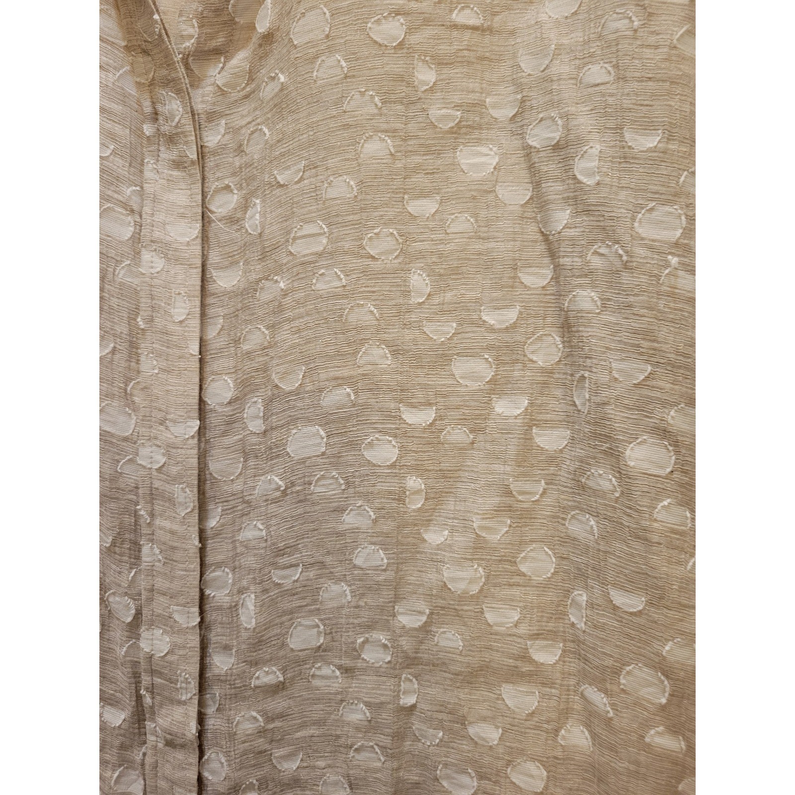 Alfani Womens Medium Tan Textured Clip Dot Button Down Short Sleeve Blouse 618